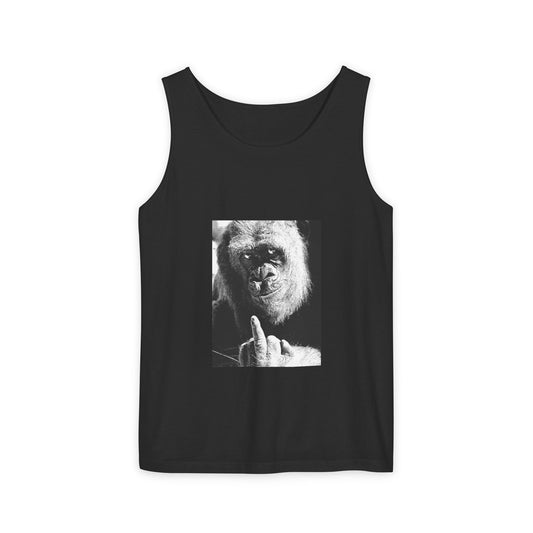 Funny Graphic Tank Top, Perfect for Summer, Casual Wear, Gift for Him, Humor Tee, Gorilla Print Shirt
