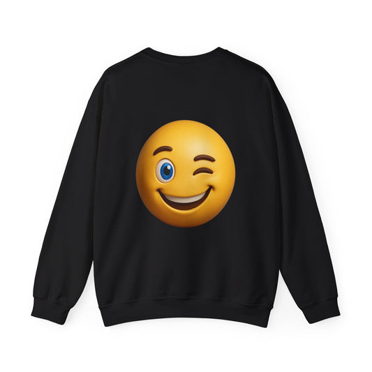 Cheerful Emoji Crewneck Sweatshirt - Cozy Unisex Layer, Perfect Gift for Friends, Casual Wear, Birthday Celebration, Loungewear