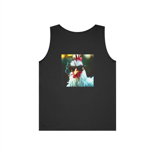 Cool Chicken Graphic Tank Top, Unisex Cotton Sleeveless Tee, Fun Summer Apparel, Gift for Bird Lovers, Funny Outfit for Parties