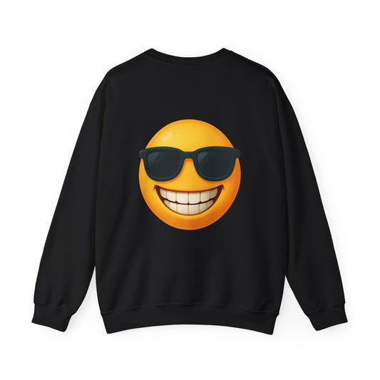 Fun Emoji Crewneck Sweatshirt, Unisex Casual Pullover, Cool Gift for Friends, Relaxed Wear, Birthday Present, Everyday Comfort