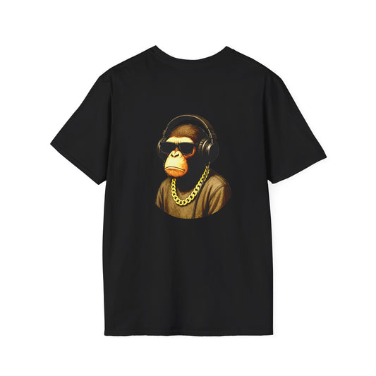 Cool Monkey Graphic Tee | Fun Casual Wear, Music Lover Gift, Hipster T-Shirt, Unique Fashion for All Ages, Animal Art Top
