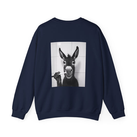 Funny Donkey Graphic Sweatshirt, Unisex Crewneck, Cute Gift, Cozy Layer, Animal Lovers, Humor Apparel