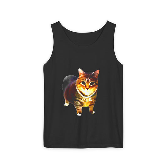 Cat Portrait Tank Top — Colorful Tabby Graphic Pet Tee