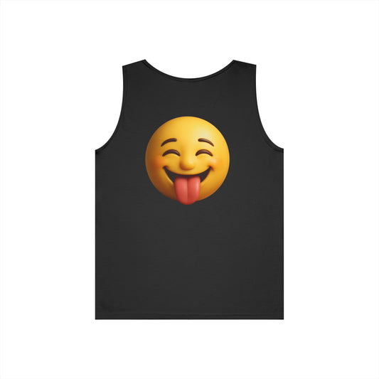 Playful Emoji Tank Top for Summer Fun, Unisex Cotton Sleeveless Shirt, Perfect for Festivals, Casual Wear, Gift Ideas