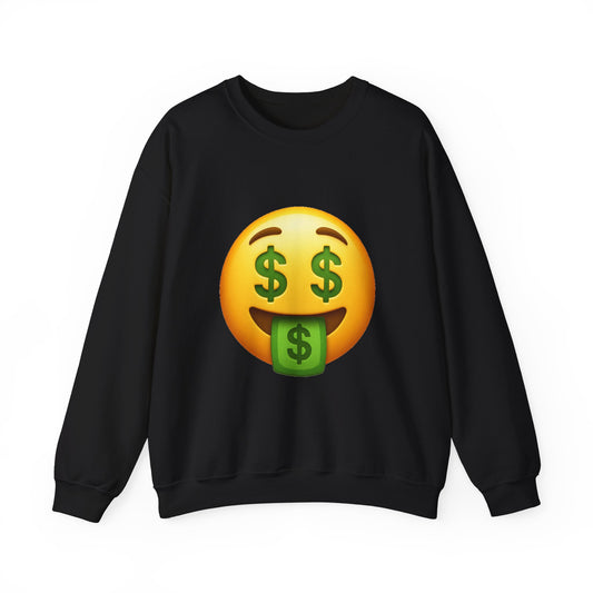 Money Emoji Unisex Crewneck Sweatshirt, Trendy Gift for Teens, Casual Wear, Funny Sweatshirt, Cozy Style