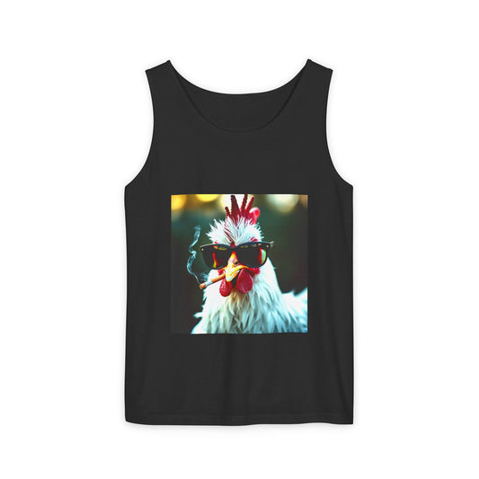 Chill Vibes Chicken Tank Top, Funny Gift, Summer Apparel, Unisex Workout Wear, Vacation Style Tee