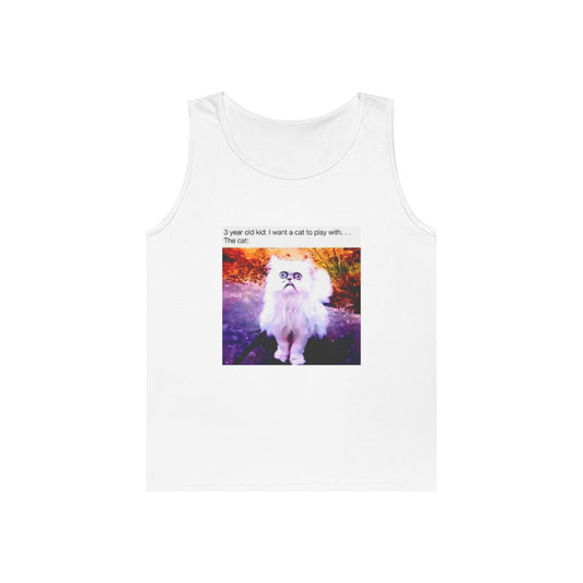 Funny Cat Tank Top — "I was sober I wanted a cat to take care of" Graphic Vest