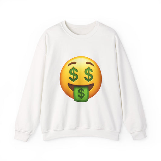 Money Emoji Unisex Crewneck Sweatshirt, Trendy Gift for Teens, Casual Wear, Funny Sweatshirt, Cozy Style