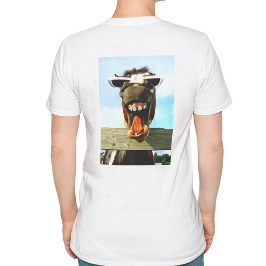 Funny Horse T-Shirt, Unisex Graphic Tee, Quirky Animal Shirt, Gift for Horse Lovers, Casual Wear, Humor Clothing
