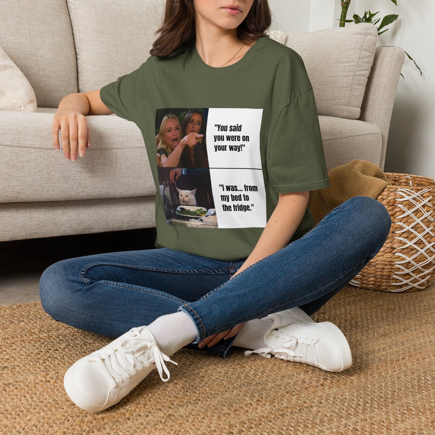 Meme T-Shirt — "You said you were on your way!" Funny Reaction Tee